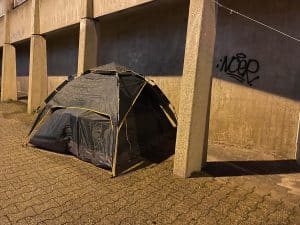 Zelt in Köln Obdachlosenhilfe
